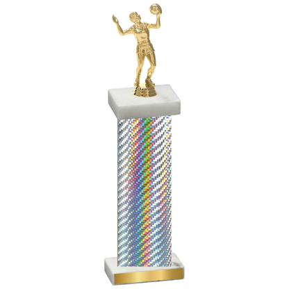 Single Silver Carbon Fiber Volleyball Trophy