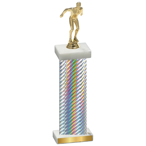 Single Silver Carbon Fiber Swimming Trophy