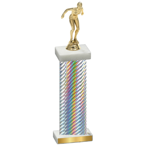 Single Silver Carbon Fiber Tennis Trophy