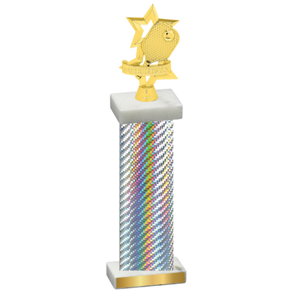 Single Silver Carbon Fiber Pickleball Trophy