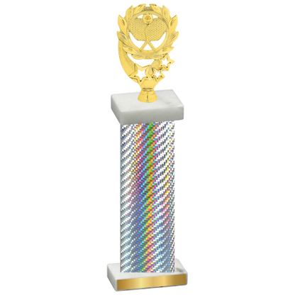 Single Silver Carbon Fiber Pickleball Trophy