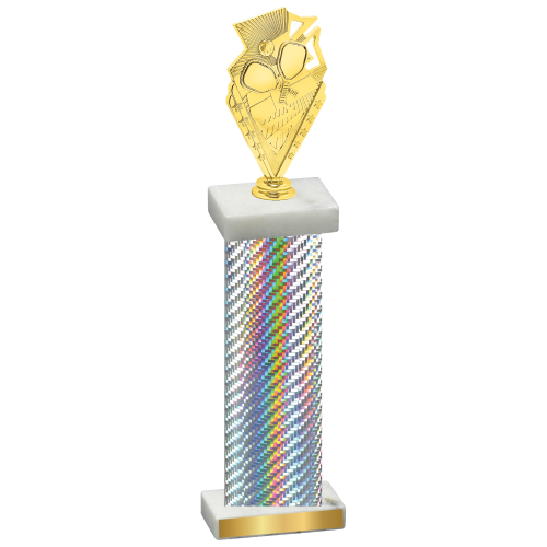 Single Silver Carbon Fiber Pickleball Trophy