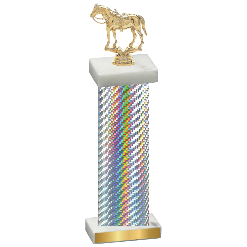 Single Silver Carbon Fiber Horses Trophy