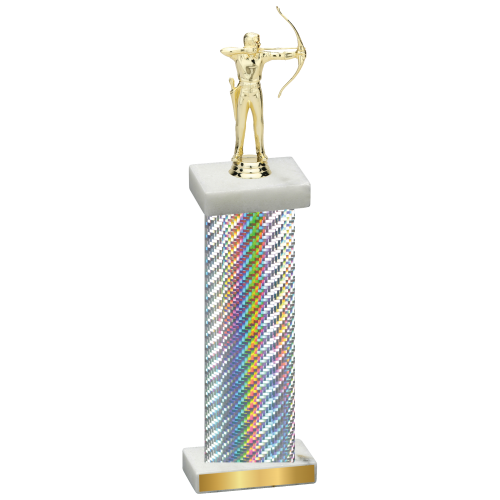 Single Silver Carbon Fiber Archery Trophy