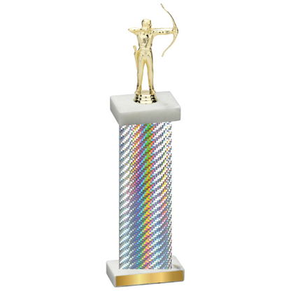 Single Silver Carbon Fiber Archery Trophy