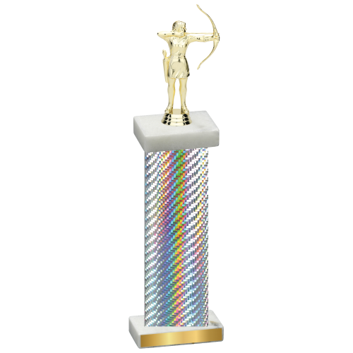 Single Silver Carbon Fiber Archery Trophy