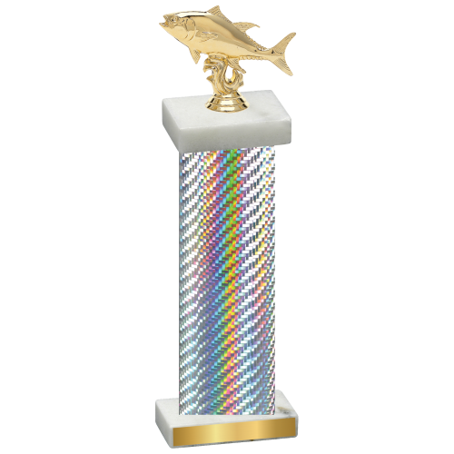 Single Silver Carbon Fiber Fishing Trophy