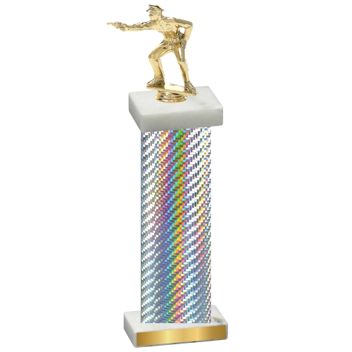 Single Silver Carbon Fiber Shooter Trophy