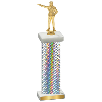 Single Silver Carbon Fiber Shooter Trophy