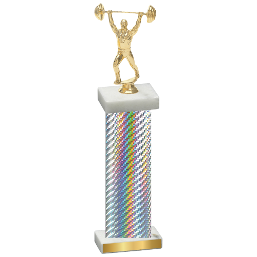 Single Silver Carbon Fiber Weights Trophy