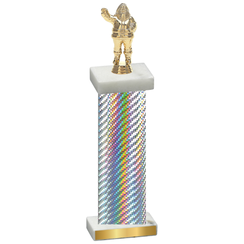 Single Silver Carbon Fiber Holiday Trophy