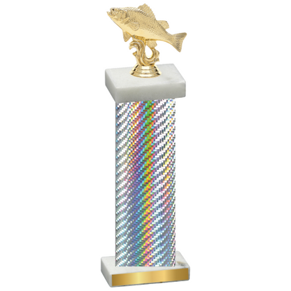 Single Silver Carbon Fiber Fishing Trophy