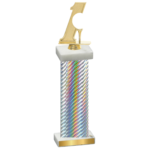 Single Silver Carbon Fiber Golf Trophy