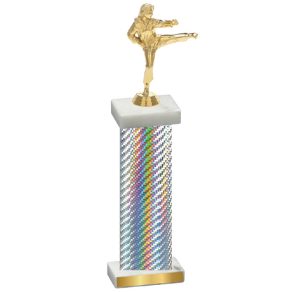 Single Silver Carbon Fiber Karate Trophy