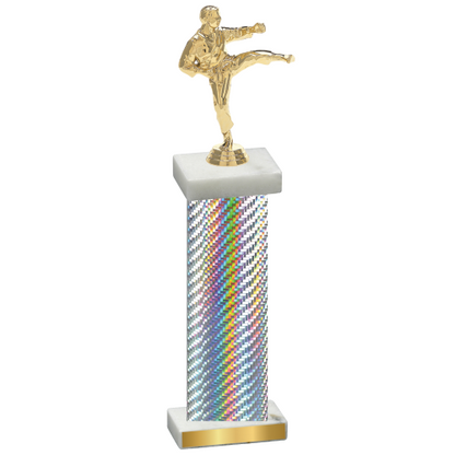 Single Silver Carbon Fiber Karate Trophy