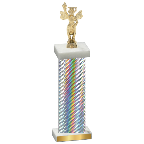 Single Silver Carbon Fiber Academics Trophy