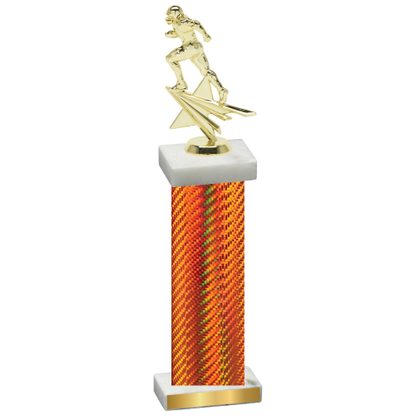 Single Orange Carbon Fiber Football Trophy