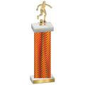 Single Orange Carbon Fiber Soccer Trophy