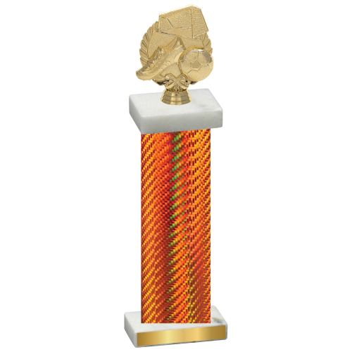 Single Orange Carbon Fiber Soccer Trophy