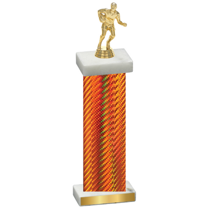 Single Orange Carbon Fiber Rugby Trophy