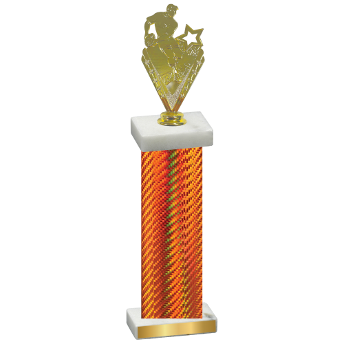 Single Orange Carbon Fiber Rugby Trophy