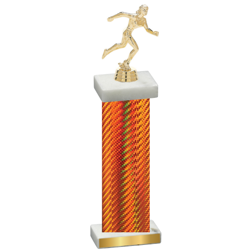 Single Orange Carbon Fiber Running Trophy