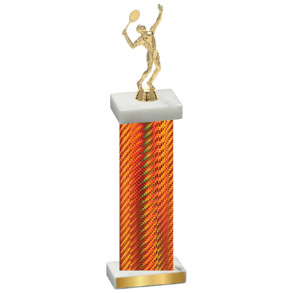 Single Orange Carbon Fiber Tennis Trophy