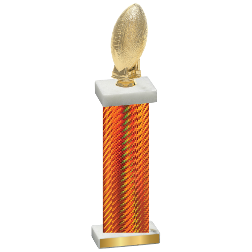 Single Orange Carbon Fiber Football Trophy