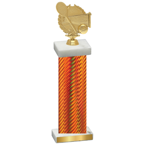 Single Orange Carbon Fiber Tennis Trophy