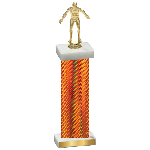 Single Orange Carbon Fiber Wrestling Trophy