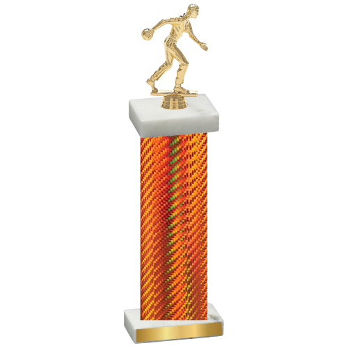 Single Orange Carbon Fiber Bowling Trophy