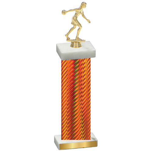 Single Orange Carbon Fiber Bowling Trophy