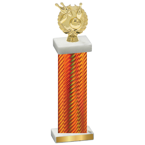 Single Orange Carbon Fiber Bowling Trophy