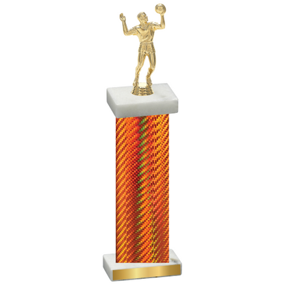 Single Orange Carbon Fiber Volleyball Trophy