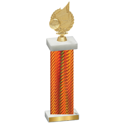 Single Orange Carbon Fiber Volleyball Trophy