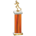 Single Orange Carbon Fiber Football Trophy