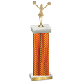 Single Orange Carbon Fiber Cheerleading Trophy