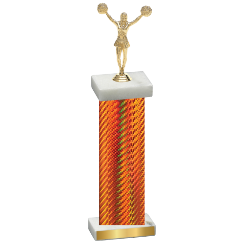 Single Orange Carbon Fiber Cheerleading Trophy