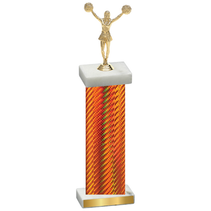 Single Orange Carbon Fiber Cheerleading Trophy