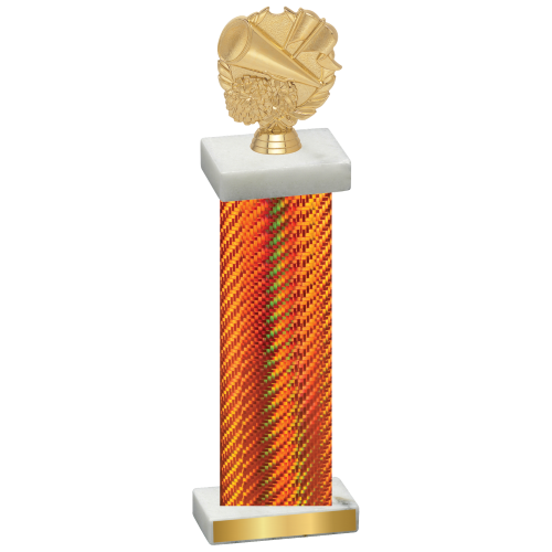 Single Orange Carbon Fiber Cheerleading Trophy