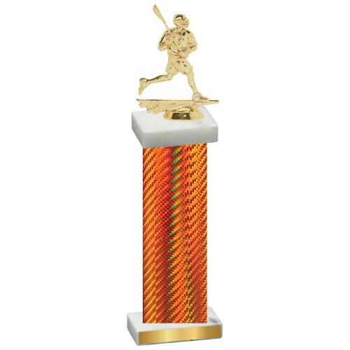 Single Orange Carbon Fiber Lacrosse Trophy