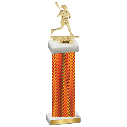 Single Orange Carbon Fiber Lacrosse Trophy