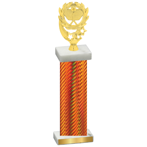 Single Orange Carbon Fiber Pickleball Trophy