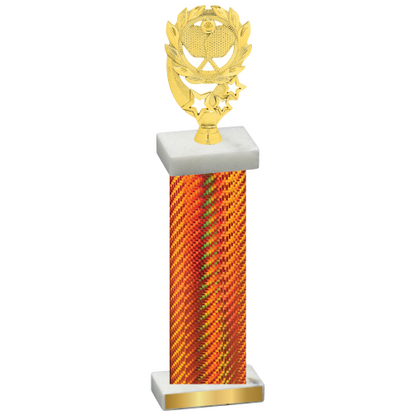 Single Orange Carbon Fiber Pickleball Trophy