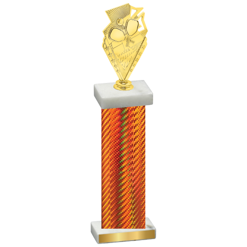 Single Orange Carbon Fiber Pickleball Trophy