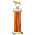 Single Orange Carbon Fiber Horses Trophy