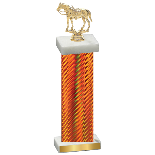 Single Orange Carbon Fiber Horses Trophy