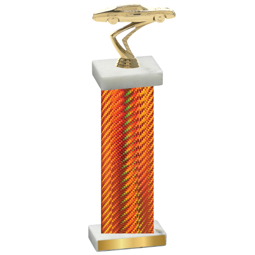 Single Orange Carbon Fiber Cars Trophy