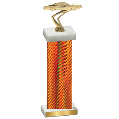 Single Orange Carbon Fiber Cars Trophy