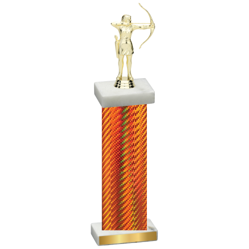 Single Orange Carbon Fiber Archery Trophy